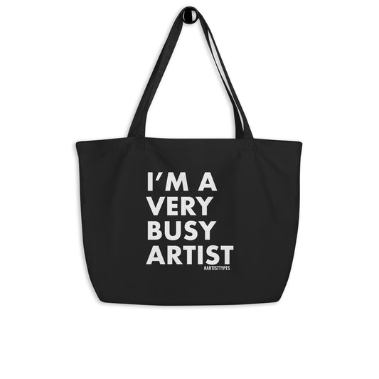 Very Busy Artist Large Tote Bag